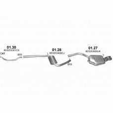 Глушник задній Ауді А4 (AUDI A4) 1.9 2.0 D 04-08 (01.27) Polmostrow алюмінізірованний