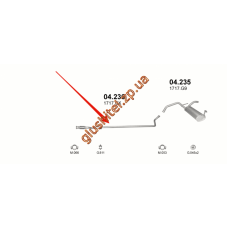 Труба проміжна Citroen C1/Pegueot 107/Toyota Aygo 1.4 HDI TD 05- (04.236) Polmostrow алюмінізірованний