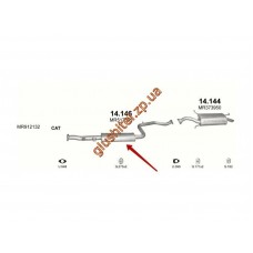 Резонатор Мітсубісі Карізма (Mitsubishi Carisma) (14.146) 1.8GDi 99-05 Polmostrow алюмінізірованний