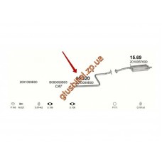 Труба проміжна Ніссан Мікра (NISSAN MICRA) 1.0 HATCHBACK 93 - 99 (15.320) Польща Polmostrow алюмінізірованний