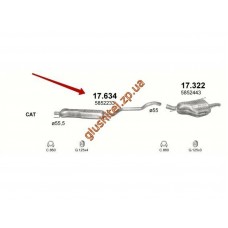 Резонатор Опель Зафіра (Opel Zafira) A, B; 1.9/2.0 CDTi 03 - (17.634) Polmostrow алюмінізірованний