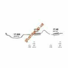 Глушник Опель Рекорд Е (Opel Rekord E) 1.8 kombi 77-86 (17.48) Polmostrow алюмінізірованний