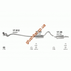 Труба колекторна Опель Рекорд (Opel Record) 1.9N/2.0N SDN/kombi 77-82 (17.512) Polmostrow алюмінізірованний