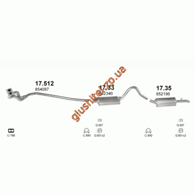 Труба колекторна Опель Рекорд (Opel Record) 1.9N/2.0N SDN/kombi 77-82 (17.512) Polmostrow алюмінізірованний