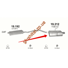 Глушник Пежо 406 (Peugeot 406) 2.0 16V 97 - 04 (19.212) Polmostrow алюмінізірованний