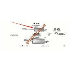 Глушник Тойота Ленд Крузер (Toyota Land Cruiser) (26.300) 3.0D 96-03 Polmostrow алюмінізірованний