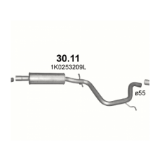 Глушник Фольксваген Джетта (Volkswagen Jetta) 1.6D 79-84 (30.11) Чернівці (Sks)