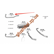 Труба приймальна MAN L2000/M2000L din 47102 (68.05) Polmostrow алюмінізірованний