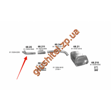 Труба приймальна MAN F2000 din 49287 93- (68.25) Polmostrow алюмінізірованний