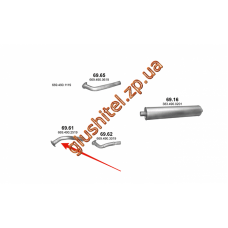 Труба приймальна Mersedes 809/811/814 D/DK din 53258 86- (69.61) Polmostrow алюмінізірованний