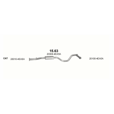 Резонатор (середній глушник) Ниссан Кашкай (Nissan Qashqai) 1.2 12/2013 (15.63) - Polmostrow