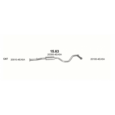 Резонатор (середній глушник) Ниссан Кашкай (Nissan Qashqai) 1.2 12/2013 (15.63) - Polmostrow