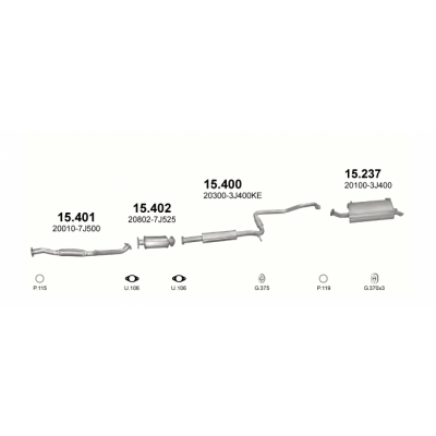 Труба глушника прийомна Ниссан Примера (Nissan Primiera) 2.0i 16V 06/99-01/02 (15.401) - Polmostrow