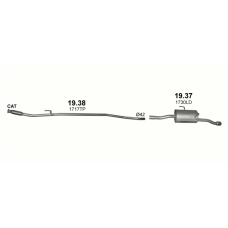 Труба глушника середня Пежо 206+ (Peugeot 206+) (19.38) - Polmostrow