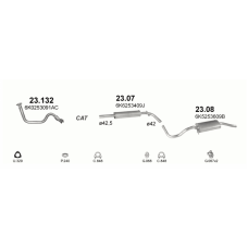 Труба глушника прийомна Сеат Кордоба (Seat Cordoba) 1.4i 06/95-07/96 Sedan (23.132) - Polmostrow