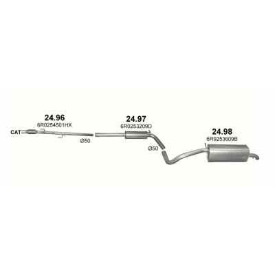 Глушник задній (кінцевий, основний) Шкода Фабиа (Skoda Fabia) 1.2 TSi Kombi 10 (24.98) - Polmostrow