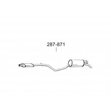 Глушник Фіат Пунто (Fiat Punto) 1.1i SPI kat 93-96 (287-871) Bosal 07.20 алюмінізірованний