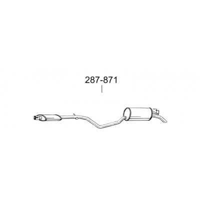 Глушник Фіат Пунто (Fiat Punto) 1.1i SPI kat 93-96 (287-871) Bosal 07.20 алюмінізірованний