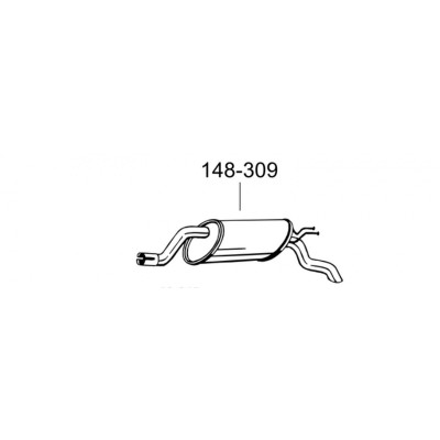 Глушник Фіат Пунто II (Fiat Punto II) 1.2i 99-06 (148-309) Bosal 07.401 алюмінізірованний