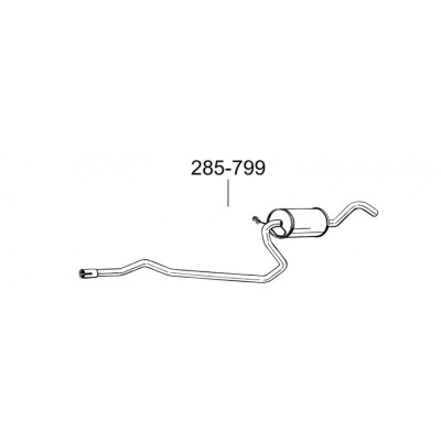 Резонатор Форд Фієста (Ford Fiesta) 1.1i; 1.3i kat 89 -96 (285-799) Bosal 08.20 алюмінізірованний