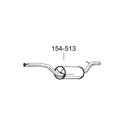 Глушник Вольво В50 (Volvo V50)/Форд Фокус 2 (Ford Focus 2) 1.8 04-10 (154-513) Bosal 08.62 алюмінізірованний