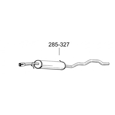 Резонатор Форд Галаксі (Ford Galaxy) 2.0 97-00 (285-327) Bosal 08.218 алюмінізірованний