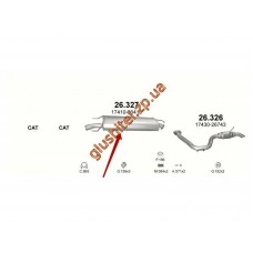 Глушник Тойота РАВ4 (Toyota RAV4) (26.327) 2.2 D 05-08 Polmostrow алюмінізірованний