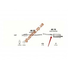 Глушник Субару Форестер 4x4 2.0 02-08 (Subaru Forester 4x4 2.0 02-08) (46.16) Polmostrow алюмінізірованний