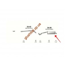 Глушник Шкода Фабія (Skoda Fabia)/Фольксваген Поло (Volkswagen Polo) 1.9TDi 03-06 (24.50) Polmostrow алюмінізірованний