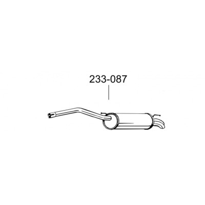 Глушник Фольксваген Кадді III (Volkswagen Caddy III) 2.0 SDi 02/04- (233-087) Bosal алюмінізірованний