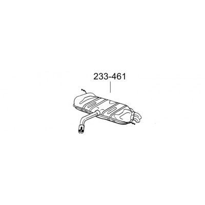 Глушник Фольксваген Туран (Volkswagen Touran) 1.9 TDi/2.0 TDi 03 - 10 (233-461) Bosal алюмінізірованний