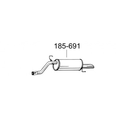 Глушник Опель Корса Д (Opel Corsa D) 06- (185-691) Bosal 07.442 алюмінізірованний