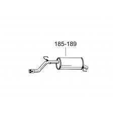 Глушник Опель Корса Д (Opel Corsa D) 06-09 (185-189) Bosal 07.439 алюмінізірованний