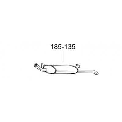 Глушник Опель Вектра А (Opel Vectra A) 1.4-1.8 SDN kat 88-95 (185-135) Bosal алюмінізірованний