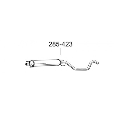 Глушник Опель Зафира (Opel Zafira) 03-05 (285-423) Bosal 17.623 алюмінізірованний