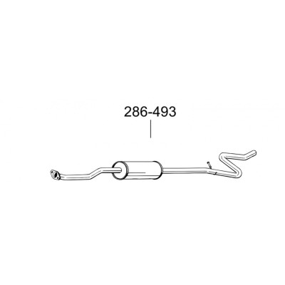 Глушник передній Сітроен С2 (Citroen C2)/Пежо 1007 (Peugeot 1007) 1.4 03-10 (286-493) Bosal 04.270 алюмінізірованний