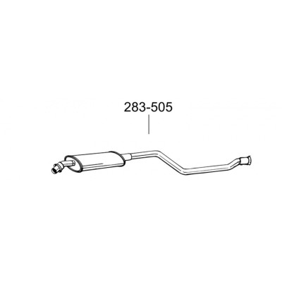 Глушник передній Сітроен Ксара (Citroen Xsara) 1.9 SD/TD 2.0 HDi 97-05 (283-505) Bosal 04.288 алюмінізірованний