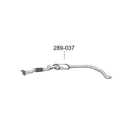 Глушник передній Фіат Гранде Пунто (Fiat Grande Punto) 1.4 05-08 (289-037) Bosal 07.438 алюмінізірованний