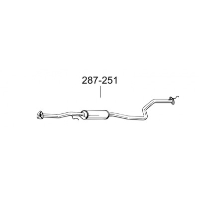 Глушник передній Хонда Сівік (Honda Civic) 96-01 (287-251) Bosal 09.55 алюмінізірованний