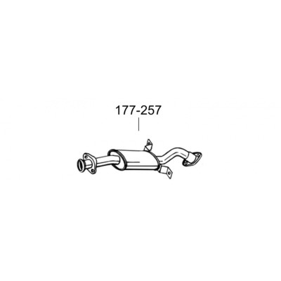 Глушник передній Мітсубісі Паджеро (Mitsubishi Pajero) 2.8 TDi Turbo Intercooler Diesel 4x4 94-00 (177-257) Bosal 14.95 алюмінізірованний