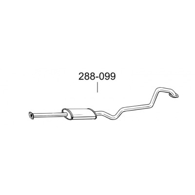 Глушник передній Ніссан Альмера (Nissan Almera) 00-02 (288-099) Bosal 15.371 алюмінізірованний