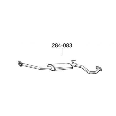 Глушник передній Ніссан Мікра (Nissan Micra) 1.0/1.2/1.4, 02-03 (284-083) Bosal 15.244 алюмінізірованний