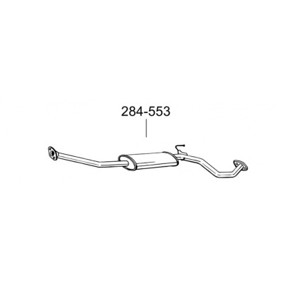 Глушник передній Ніссан Мікра (Nissan Micra) 1.0-1.4i 03-05 (284-553) Bosal 15.240 алюмінізірованний