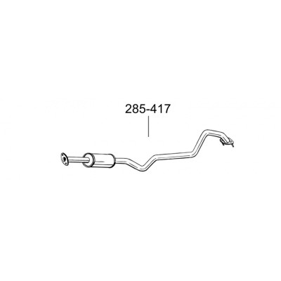 Глушник передній Ніссан Альмера (Nissan Almera) 00-02 (285-417) Bosal 15.25 алюмінізірованний