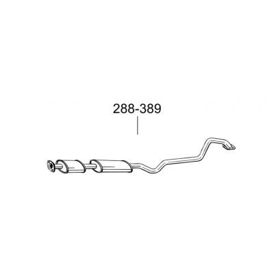 Глушник передній Нісан Альмера (Nissan Almera) 00-06 (288-389) Bosal 15.17 алюмінізірованний