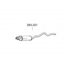 Глушник передній Опель Астра Ф (Opel Astra F) 1.4/1.6i 16V kombi kat 91-96 (283-321) Bosal 17.40 алюмінізірованний