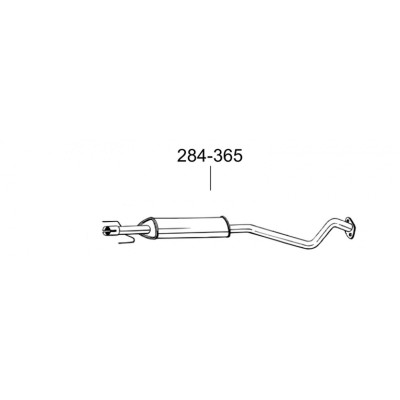 Глушник передній Опель Астра G (Opel Astra G) 98-09 (284-365) Bosal 17.530 алюмінізірованний