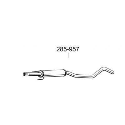 Глушник передній Опель Мерива (Opel Meriva) 1.4i-16V 04-10, 1.6i 03-04 (285-957) Bosal 17.630 алюмінізованний