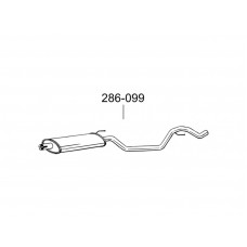 Глушник передній Опель Вектра С (Opel Vectra C) 1.6i -16V; 1.8i -16V sedan, hech. 02 (286-099) Bosal 17.599 алюмінізірованний