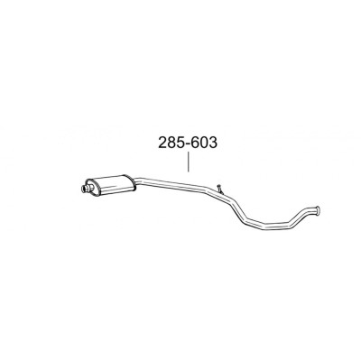 Глушник передній Пежо 206 (Peugeot 206) 1.6i -16V (cabrio/coupe) 00-05 (285-603) Bosal 19.215 алюмінізірованний